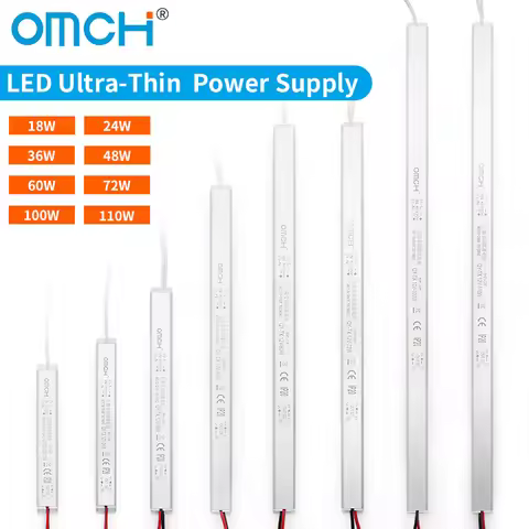 OMCH 12V 24V LED Driver Power Supply 220V Switching LED Driver Lighting Transformer 24W 36W 48W 60W 