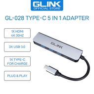 Glink GL-028 Type C 5 in 1 Adapter with HDMI x1 / USB 3.0 x3 / USB-C PD x1