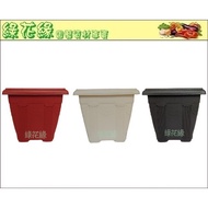 {Green Flower Edge} Square Pot-27cm