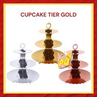 Cupcake Tier GOLD Cup Cake Stand MetallicPOLOS 3-Tier Cup Stand Cake/
