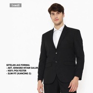 Lawell Setelan Jas Dan Celana Pria Formal Elegant Jas Hitam Salur Slim Fit Kualitas Premium | Edward