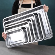 304等方盤不銹鋼盤子長方形蒸飯盤燒烤盤魚烤箱鐵盤餐盤菜盤托盤