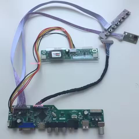 TV VGA AV USB AUDIO LCD LED 2 CCFL lamps Controller Board kit DIY For LTN184HT04-T01 1920X1080 18.4"