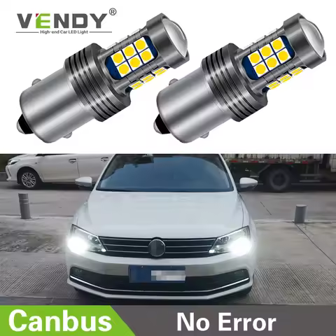 2pcs Canbus P21W BA15S LED Daytime Running Light DRL For Skoda Superb Octavia 2 MK2 A5 VW Passat B7 