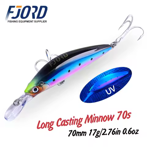 FJORD 70mm 17g Heavy Sinking Minnow 11color For Choose Laser Hard Artificial Bait Plastic Profession