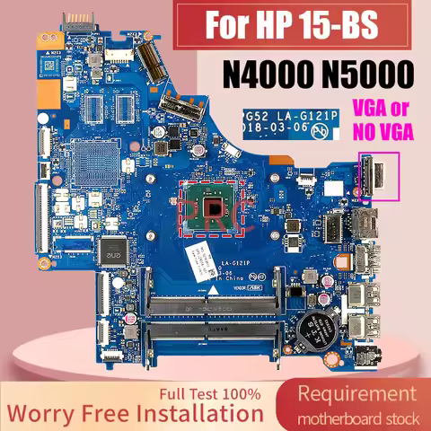 For HP 15-BS 15-BS212WM PC Laptop Motherboard SR3S1 N4000 SR3RZ N5000 L24004-601 L19050-601 VGA DDR4