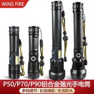跨境強光手電筒P50伸縮變焦鋁合金充電手電筒戶外遠射照明X71