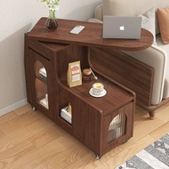 Movable Sofa Coffee Table Bedside Cabinet Rotatable Living Room Storage Rack Small Apartment Small T