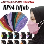 50pcs KF94 HEADLOOP MASK 4plymask Face Mask Head Loop k94 mask headloop KF94 Hijab 3D Face Mask【Blue