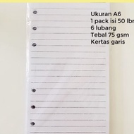 A6 Binder Line Paper 6Rings, 50 sheets