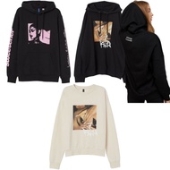 KATUN H&M Women's h&m Cotton Hoodie hnm Ariana grande sweetener / 7 rings Black printed