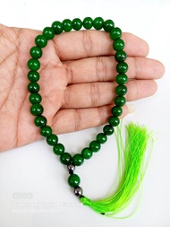 Tasbih batu giok 33 butir tasbih batu giok hijau tembus tasbih giok hijau tasbih 33 butir