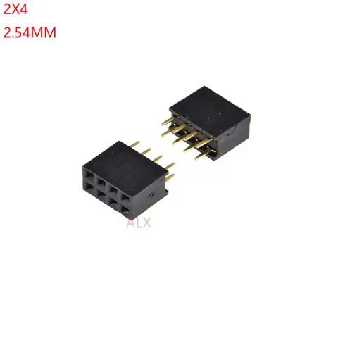 10/50pcs 2x4 Pin Double Row Straight Female Pin Header 2.54mm Pitch Strip Connector Socket 2*4 4p 4 