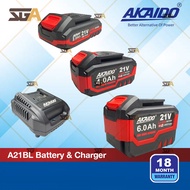 AKAIDO 21V LI-ION BATTERY & CHARGER A21BL