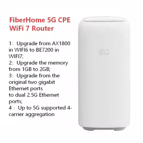Unlocked FiberHome 5G CPE Pro LG6851F BE7200 WiFi 7 Router NFC Dual 2.5G Lan Ports 5G 4G LTE Cat19 S