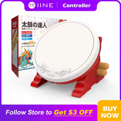 IINE Taiko Drum Master Compatible Nintendo Switch/Lite/OLED