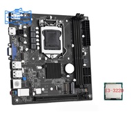 ITX H61 Home Motherboard +I3-3220 CPU LGA 1155 Support Up to 16GB DDR3 1600MHz RAM Slots 100M Network Card