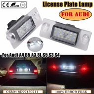 White Car LED Number License Plate Light Lamps For Audi A4 S5 B5 A3 8L S3 Sportback S4 Avant Canbus 