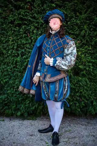 Medieval Renaissance Tudor Mens Costume Blue Royal Noble Prince Costume Tudor Elizabethan King Henry