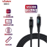 Vivan Data Cable VCL100 Type-C to Lightning with Digital Display 20W 1m