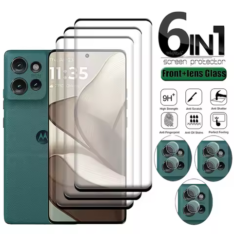 6-in-1 For Moto Edge 50 Glass Motorola Moto Edge 50 Tempered Glass 9H Protective Curved Screen Prote