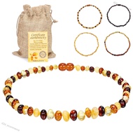 d2d_ecommerce Baby Kids Amber Necklace Teething Irregular Amber Necklace Pain Reduce