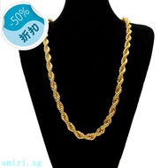 Men's gold-plated necklace 1cm thick twist necklace gold-plated twisted rope chain