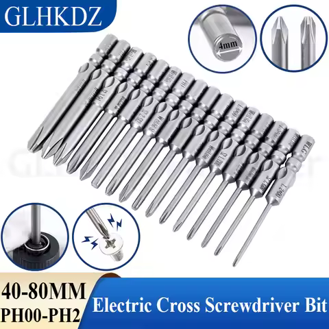 40-80mm 800 Electric Phillips Screwdriver Bit 4mm Round Shank Cross Head Electric Screwdriver Bit Ma