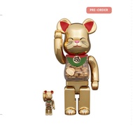 Medicom BE@RBRICK 小判金招財貓（未開盒）好運鍍金100%&400％
