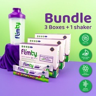 Flimty Fiber Drink Detox Probiotic (3 Box & Shaker) | Halal Sugar-Free Detox Constipation Bloating