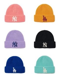 韓國MLB大logo刺繡針織毛帽 針織帽 毛帽 英字 刺繡 毛線帽 男女適戴 保暖 洋基 洛杉磯道奇 冷帽 冬帽