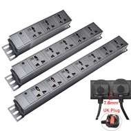 Server Rack PDU Power Strip distribution unit 2-12 ways universal extension socket LED power strip C