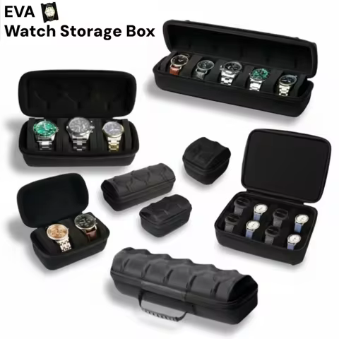 Portable Travel Watch Storage Box,1/2/3/5/8-Slot Watch Box Organizer EVA Watch Carrying Case Smart W