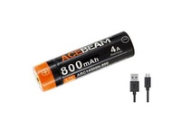 特價 - {MPower} AceBeam 14500 800mAh USB 充電 3.7V Li-ion Battery 帶保護板 鋰電池 充電池 - 原裝行貨