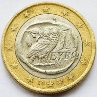 Ancient Coin Cat 1 Eagle Pattern Greece 1 Euro Two-Color Coin 23.3mm Commemorative Coin Copper Coin