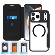 Applicable to Apple 17promax Xunjia Magnetic Phone Case Iphone16e Flip Card Holder 14pro Protective 