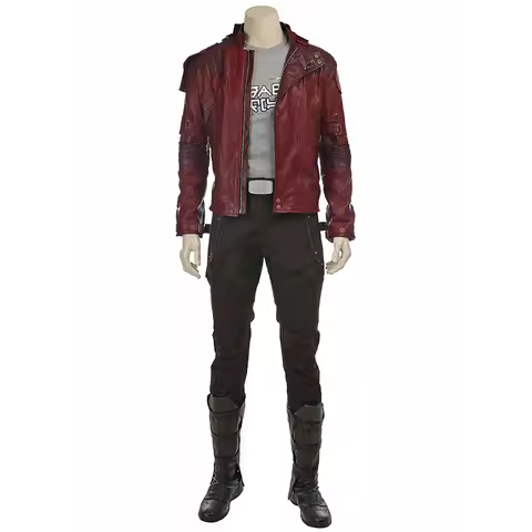 [Customized]Cosplay Costume Guardians Peter Jason Quill Leather Outfit Adult Men Shirt Pants Coat Su