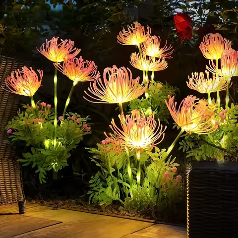 Solar Garden Lights 3 Heads Lycoris Radiata Lamp Garden Decoration Solar Garden Lights Flower Lawn L