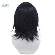 AQ Anime Bungo Stray Dogs Wig Fyodor Dostoevsky Cosplay Wig Short Bla Heat Resistant Synthetic Hair 