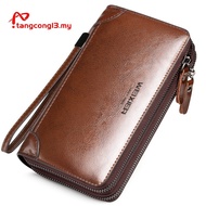 LouisWill Wallet for Men Long Wallet Dompet Lelaki Kulit original Beg Duit Lelaki panjang Money Bag 