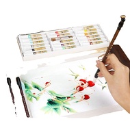Chinese Painting Paint Suit Marley Beginner Entry Tool Art Student Painting Primary School Student Kids 36 Marie's Watercolor Supplies Full Set Boxed Rattan Yellow Titanium White 12 Colors 24 Colors Basic