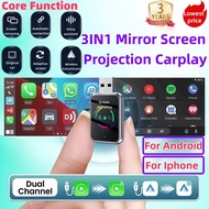 3IN1 Mirror screenProjection Carplay Carplay Adapter Android Auto Wireless Adapt Mini Wired to Wirel