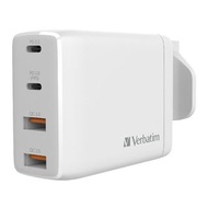 Verbatim 4 Port 100W PD 3.0 &amp; QC 3.0 GaN USB充電器 白色 66546