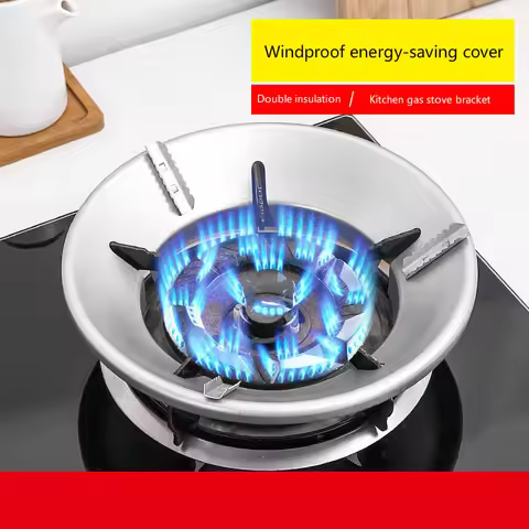 Fireproof Windshield Save Gas Cover Windproof Ring Anti-skid Bracket Thicken Gas Stove Energy-saving