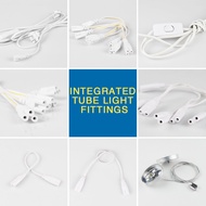 T8 T5 Tube Light Fittings plug adapter Butt Extension Cable 20cm 30cm LED Lamp Extension Plug Switch