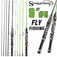 Sougayilang Fly Fishing Rod 5 Sections Carbon Fly Rod for River Fishing Travel Fishing Outdoor