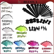 [Blesiya] 36pcs Wholesale G-00G Acrylic Ear Gauges Stretching Kit Tapers Plugs wit Rubber Double
