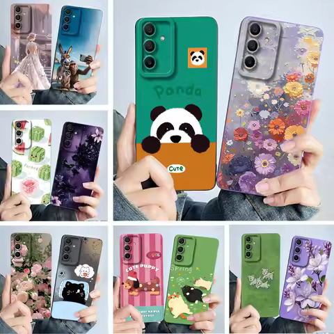 Case For Samsung Galaxy M17 F17 5G Cute Panda Sweet Girls Cats Silicone Soft Protective Back Cover F