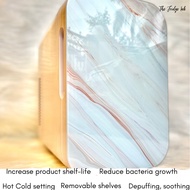 8L Mini Skincare Fridge Wooden Marble Door Cosmetic Fridge