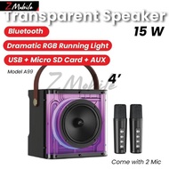 Peterhot A99 Bluetooth Karaoke Speaker 3600mAH Flashing LED Lights With 2 Wireless Microphone Phone 